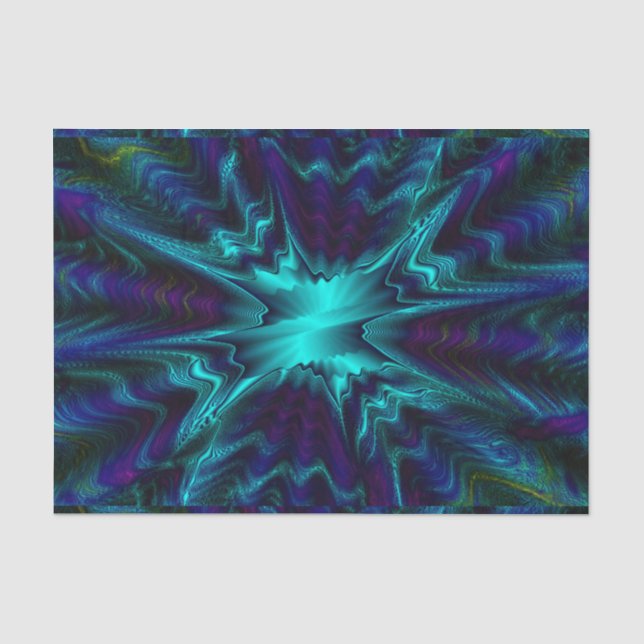 Papier Mousseline Fractale Bleu Cobalt (Recto)