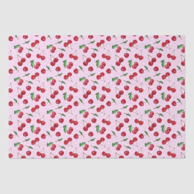 Papier Mousseline Fraîches Cerises Douces (Recto)