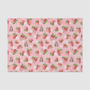 Papier Mousseline Fraise à papillon