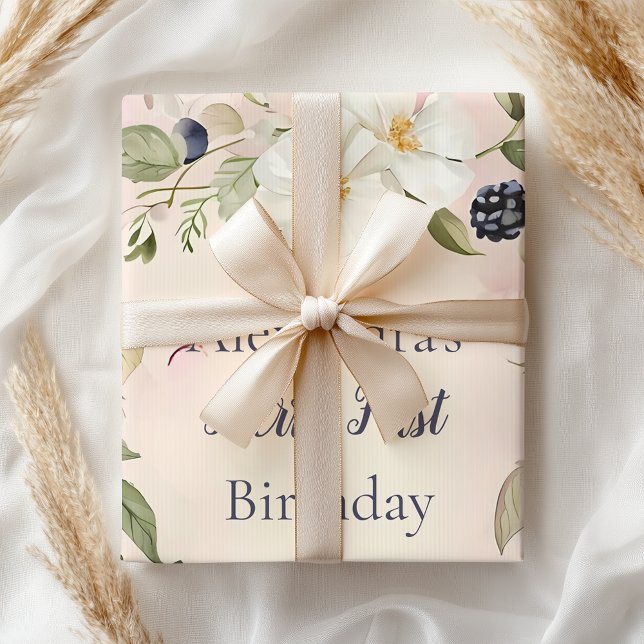 Papier Mousseline Fraise Berry 1ère fête d'anniversaire (Créateur téléchargé)