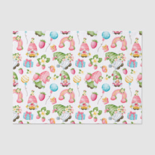 Papier Mousseline Fraise Gnome Garden Anniversaire de la petite fill