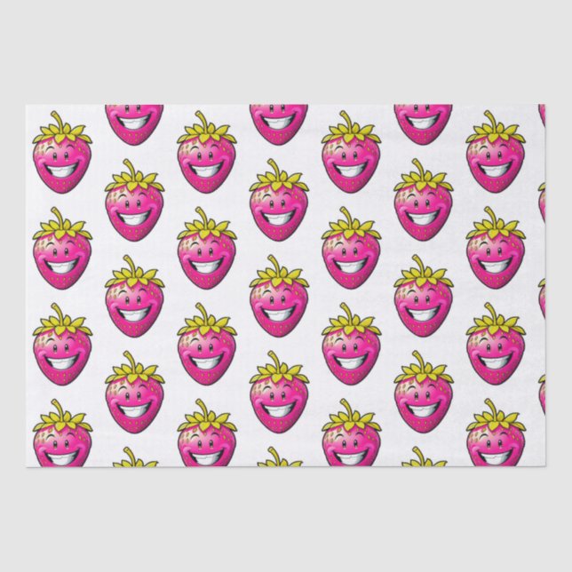 Papier Mousseline Fraise rose (Recto)