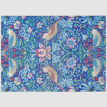 Fraise Thief Blue, William Morris Papier Tissu
