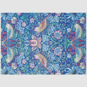 Papier Mousseline Fraise Thief Blue, William Morris Papier Tissu