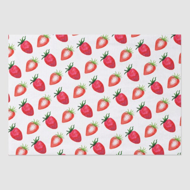 Papier Mousseline Fraises d'aquarelle (Recto)