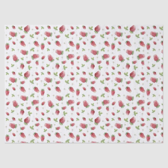 Papier Mousseline Fraises d'aquarelle rouge (Recto)