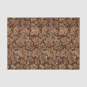 Papier Mousseline Fraises de Nouveau d'art et feuille, brun foncé