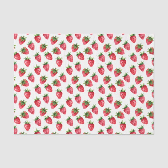 Papier Mousseline Fraises Rouges (Design 43 Série Rouge) (Recto)