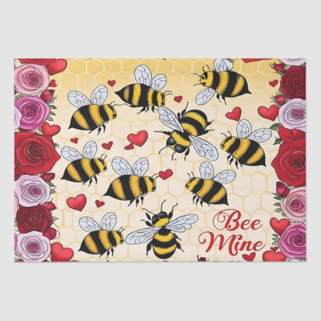 Papier Mousseline Frame d'amour Floral de la mine d'abeilles (Recto)