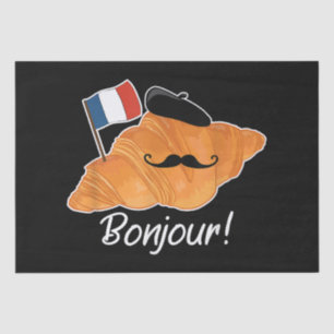 Papier Mousseline Français Croissant Lover France Drapeau Francophil
