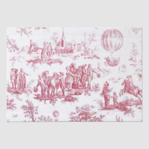 Papier Mousseline Français Toile Red Decoupage Hot Air Balloon Perso