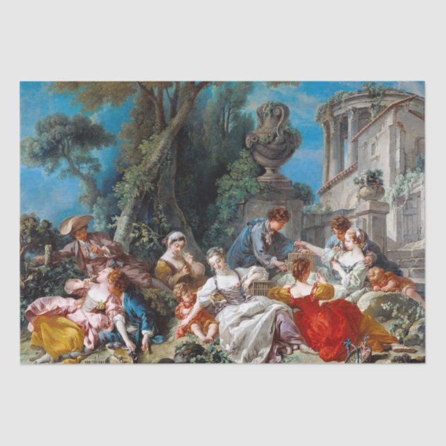 Papier Mousseline Francois Boucher | The Bird Catchers (1748) (Recto)