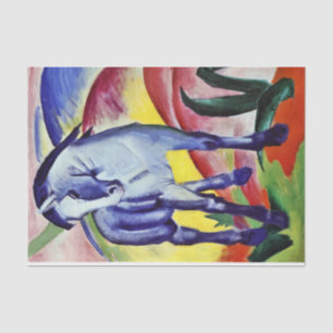 Papier Mousseline Franz Marc Blue Cheval Peinture d'Art Vintage