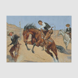 Papier Mousseline Frederick Remington Art de l'Ouest "Tourner le dos
