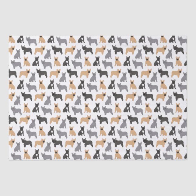 Papier Mousseline French Bulldog - Choisissez votre couleur ! (Recto)