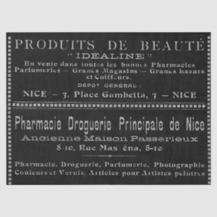 Papier Mousseline French Chalkboard Beauté et Ephémère noire Vintage