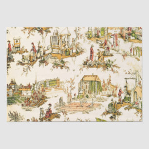 Papier Mousseline French Creme Toile Chinoiserie Rustique Découpage