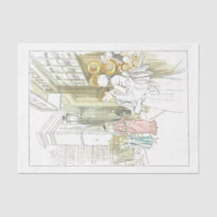 Papier Mousseline French Vintage Lady Decoupage Street Bakou Tissu