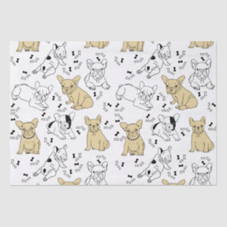 Papier Mousseline Frenchie aime les os