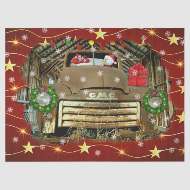 Papier Mousseline Frosty's Vintage GMC Truck Christmas Run (Recto)