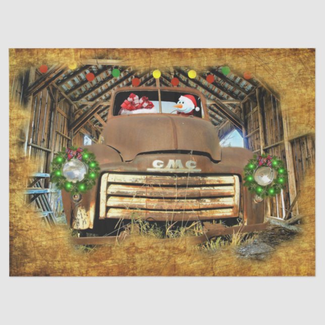 Papier Mousseline Frosty's Vintage GMC Truck Christmas Run (Recto)