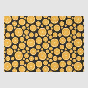 Papier Mousseline Fruit d'agrumes en tranches d'orange noir