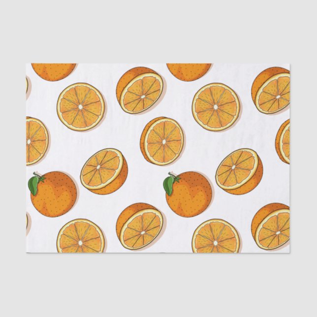 Papier Mousseline Fruit d'agrumes orange frais vibrant Motif sans jo (Recto)