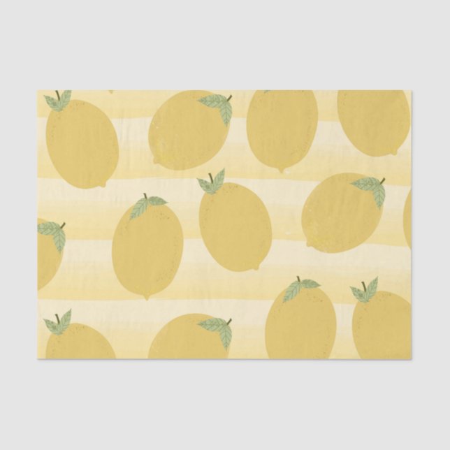 Papier Mousseline Fruit d'été Fruit jaune citron Aquarelle Fête (Recto)