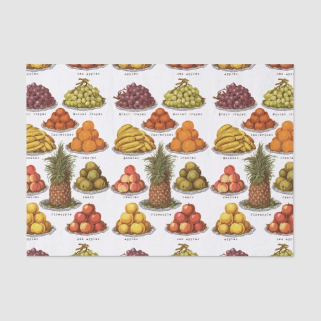 Papier Mousseline Fruit vintage (Recto)