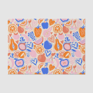 Papier Mousseline Fruits Bleus Orange Légumes