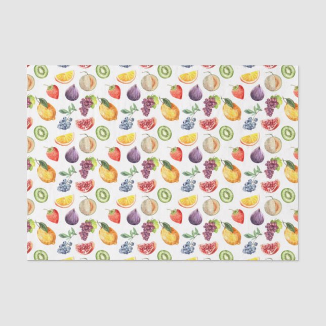 Papier Mousseline Fruits (Conception 48 Série Jaune/Orange) (Recto)
