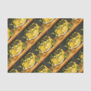 PAPIER MOUSSELINE FRUITS DE SAISON LÉMONS ET FLEURS BLANCHES