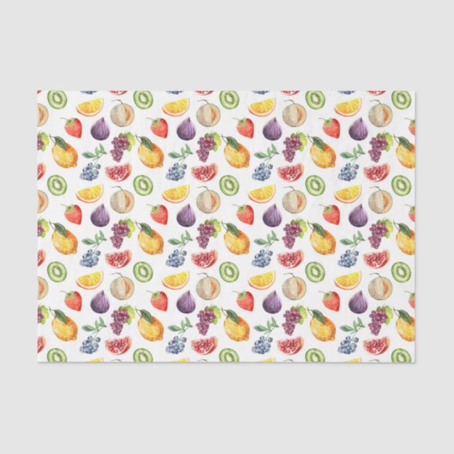 Papier Mousseline Fruits (Design 48 série Jaune/Orange) (Recto)