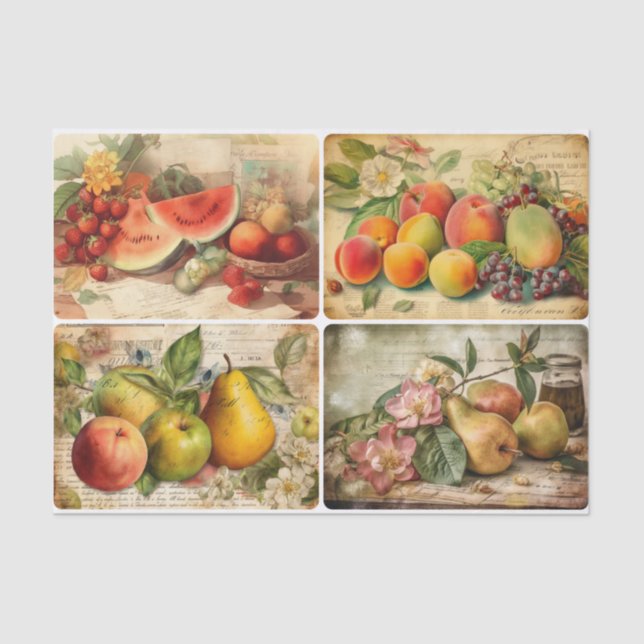 Papier Mousseline Fruits d'été (Recto)