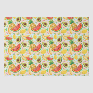 Papier Mousseline Fruits d'été frais Motif