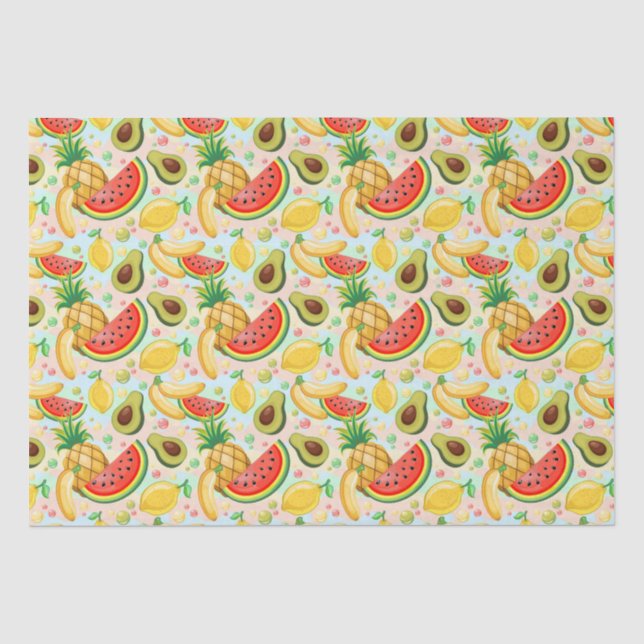Papier Mousseline Fruits d'été frais Motif (Recto)
