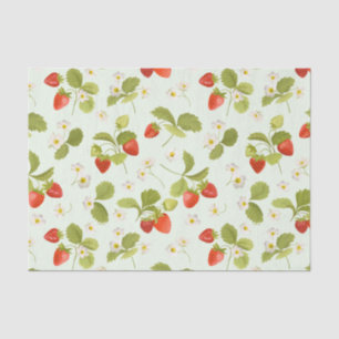 Papier Mousseline Fruits fraises, Feuilles et fleurs