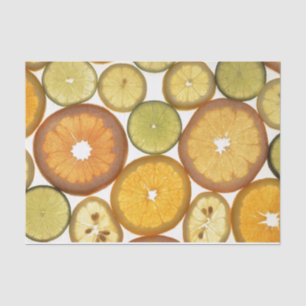 Papier Mousseline Fruits tranches agrumes citron vert orange