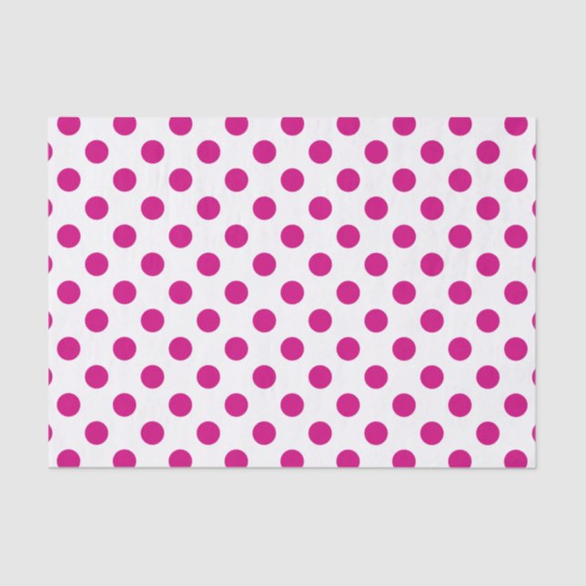 Papier Mousseline Fuchsia polka (Recto)