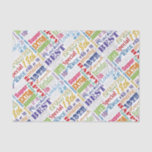 Papier Mousseline Fun 18th Birthday Party favoris personnalisé<br><div class="desc">Typographie unique et spéciale thème 18e anniversaire déco et cadeaux de fête. Le texte inclut la force et la force à 18. fabuleux à 18 ans, extraordinaire 18ème anniversaire, extra spécial 18ème anniversaire, heureux 18ème anniversaire, rocking 18ème anniversaire, beau à 18, et extraordinaire 18ème anniversaire. Disponible en texte coloré clair...</div>