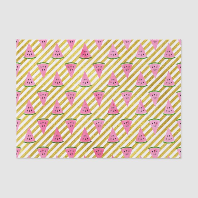 Papier Mousseline Fun and Cute Summer Watermelon fête d'anniversaire (Recto)
