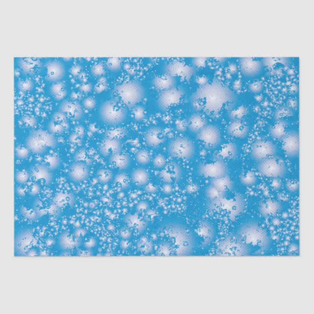 Papier Mousseline Fun BLEU Abstrait Encre Super motif de splash (Recto)