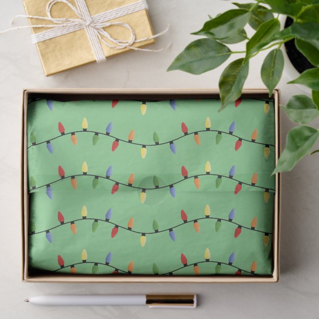 Papier Mousseline Fun Colorful Festive Holiday Tree Lights Pattern (Cadeau)