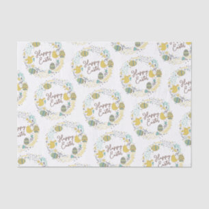 Papier Mousseline Fun Colorful Wreath Joyful Chicks OEufs Salutation