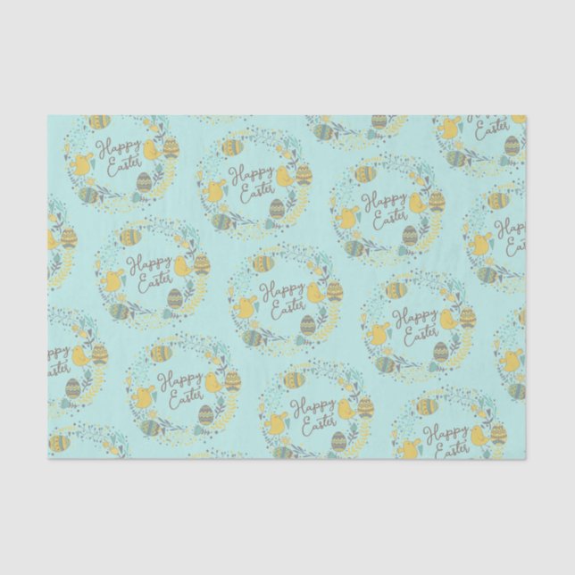 Papier Mousseline Fun Colorful Wreath Joyful Chicks OEufs Salutation (Recto)