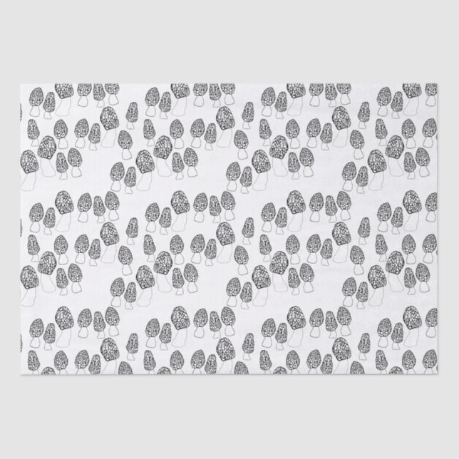Papier Mousseline Fun Fungi Morel Champignons Cadeau Motif (Recto)