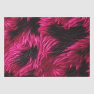 Papier Mousseline Fun Pink et Black faux monstre texture fourrure