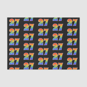 Papier Mousseline Fun Rainbow Spectrum Motif "27" Numéro de l'événem