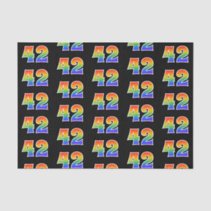 Papier Mousseline Fun Rainbow Spectrum Motif "42" Numéro d'événement