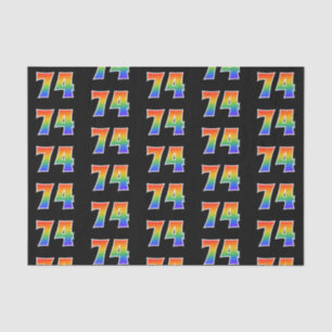 Papier Mousseline Fun Rainbow Spectrum Motif "74" Numéro d'événement